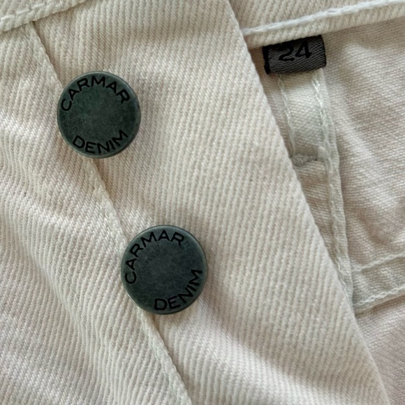 LF CARMAR Bianca High Waist Destroyed Denim Shorts, Palest Pink 24 - Picture 3 of 7